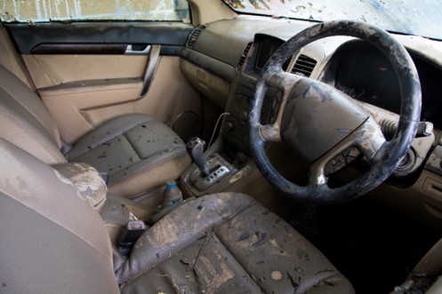 Water-damaged car